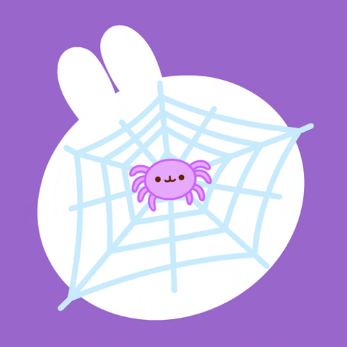 Kawaii Halloween Spider Web Molang GIF