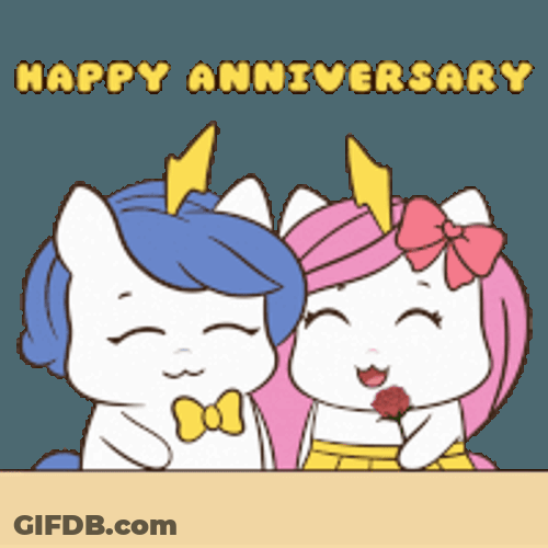 Kawaii Happy Anniversary Sticker GIF