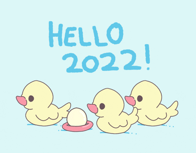Kawaii Happy New Year Hello 2022 GIF