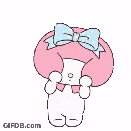 Kawaii On Pink And Blue Background With Cartoon Characters GIF