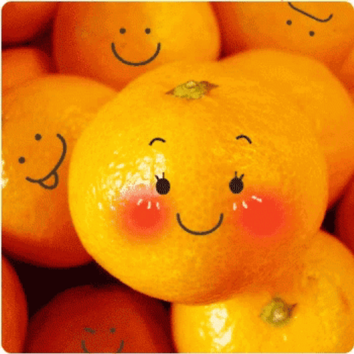Kawaii Orange Fruit Wink GIF