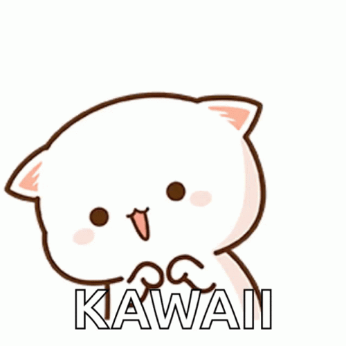 Kawaii Peach Cat Sticker Dance GIF