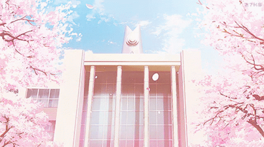 Kawaii Pink Anime School GIF
