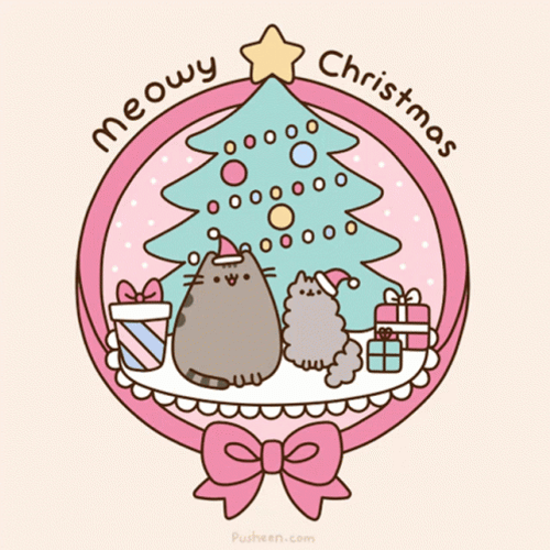 Kawaii Pink Christmas Pusheen GIF