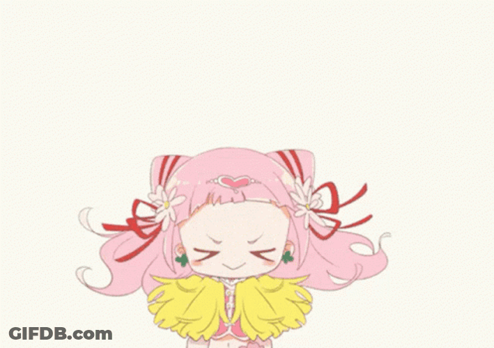 Kawaii Pink Hair Hair Cheer Dance GIF