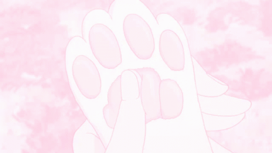 Kawaii Pink Kitty Paw GIF