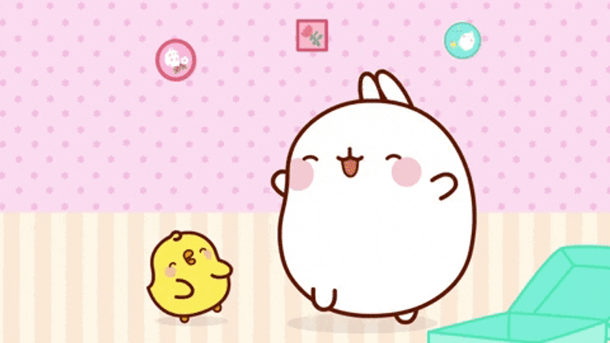 Kawaii Pink Molang And Piu GIF