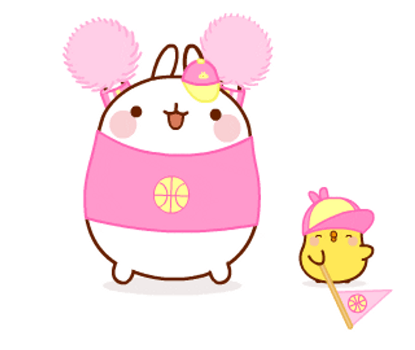 Kawaii Pink Molang With Piu GIF