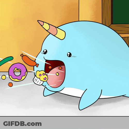 Kawaii Whale Funny Eating GIF