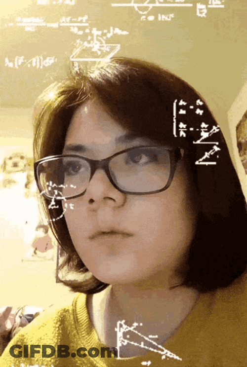 Kawaii Woman Thinking Math GIF