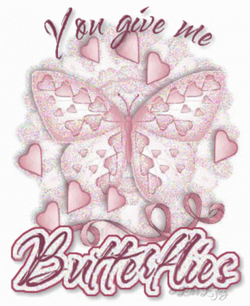 Kawaii You Give Me Butterflies GIF