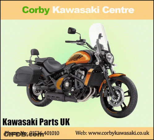 Kawasaki Parts UK Advertisement With Motorcycle GIF