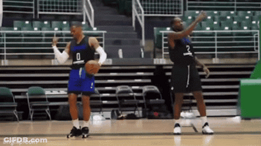 Kawhi Leonard Dancing With Westbrook GIF