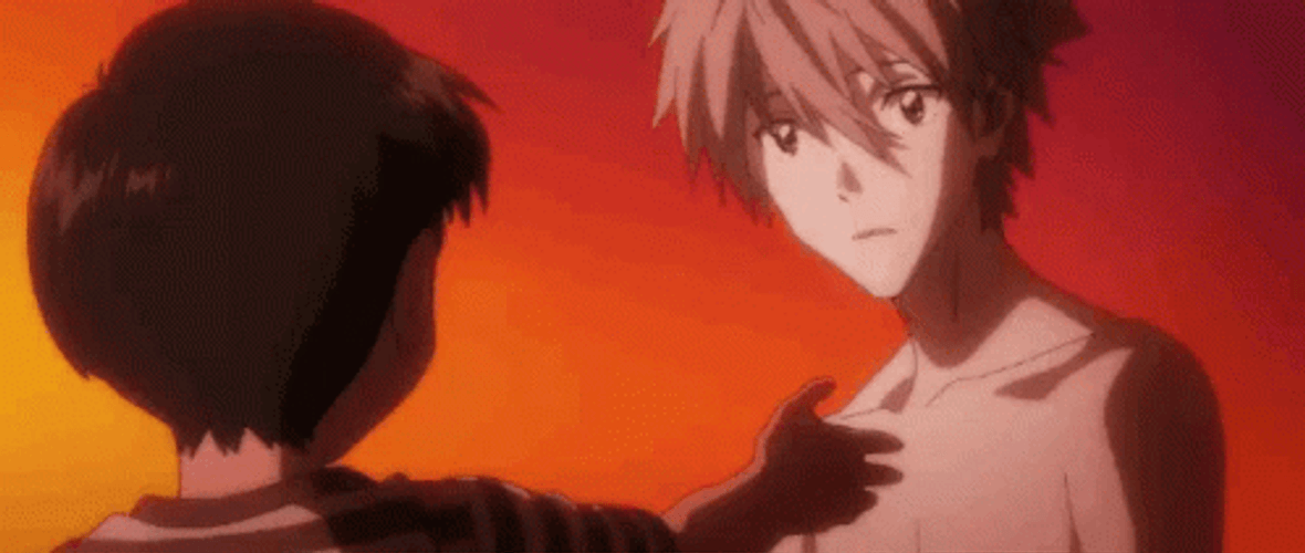 Kaworu Nagisa And Shinji During Sunset GIF
