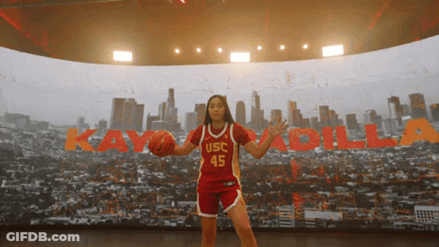 Kayla Padilla Usc Player Posing With Ball GIF