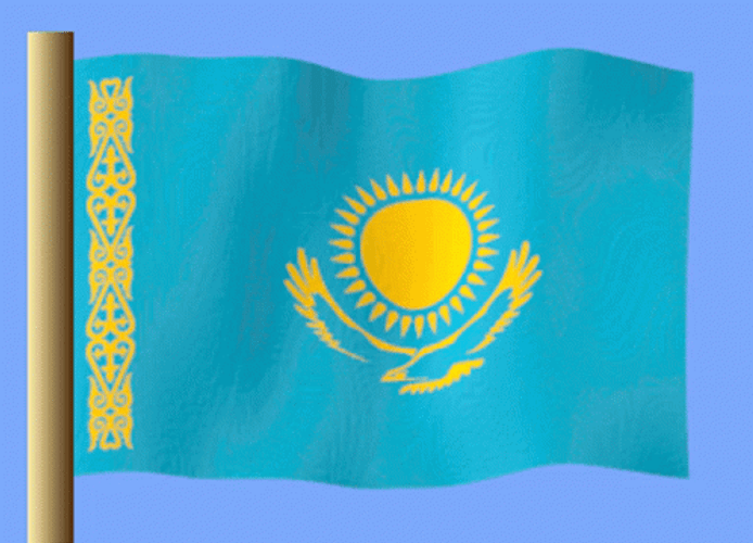 Kazakhstan Cartoon National Flag GIF