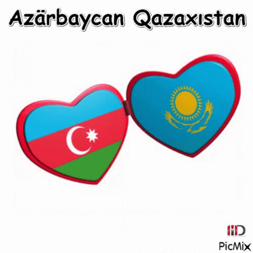Kazakhstan Heart Shaped Flag GIF