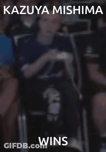 Kazuya Mishima Wins Text GIF