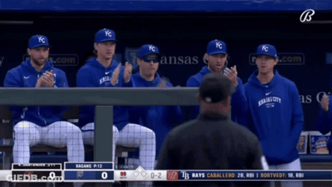 KC Baseball Players In Dugout GIF