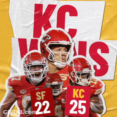 KC Football Players Holding Signs GIF