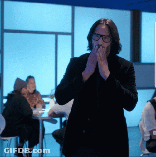 Keanu Reeves Flying Kiss GIF