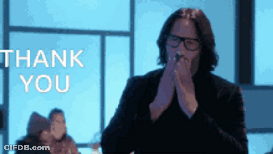 Keanu Reeves Flying Kiss Thank You So Much GIF