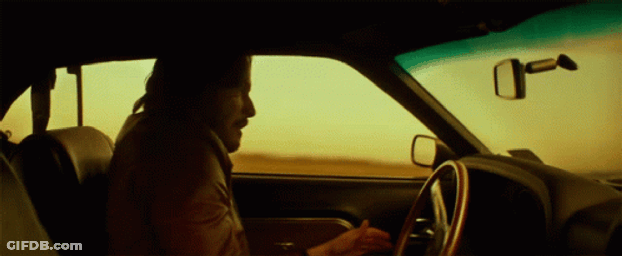 Keanu Reeves Ford Mustang GIF