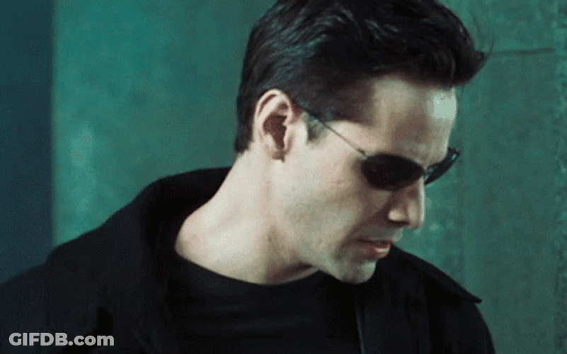 Keanu Reeves Look Neo In Matrix GIF