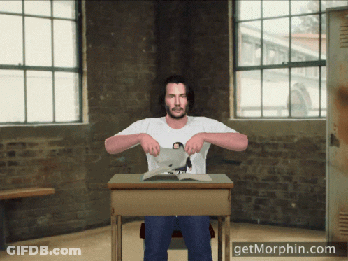 Keanu Reeves Millie Boby Brown GIF