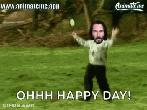 Keanu Reeves Ohhh Happy Day GIF