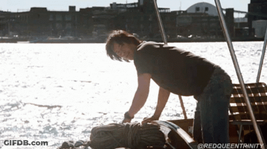 Keanu Reeves On A Boat Ride GIF
