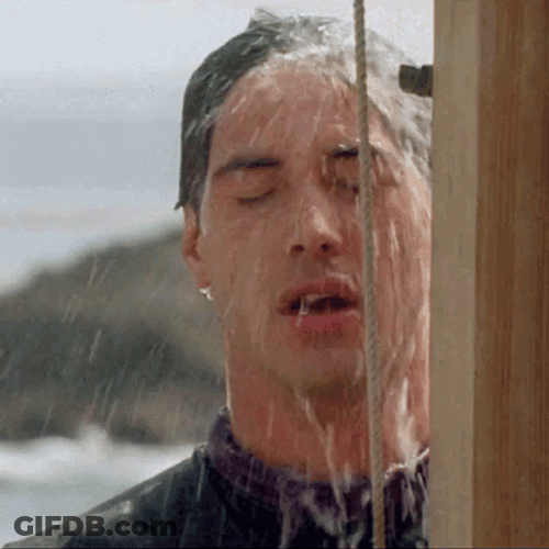 Keanu Reeves Shower Scene At Point Break GIF