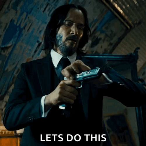 Keaunu Reeves Lets Do This Loading Gun GIF