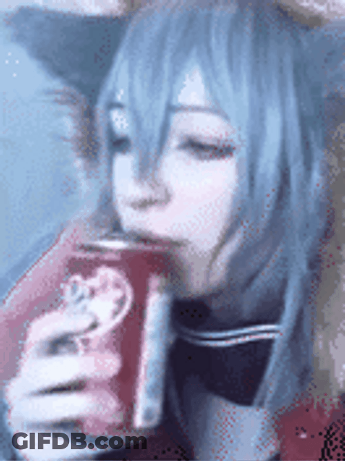 Keekihime Drinking Dr Pepper Soda GIF