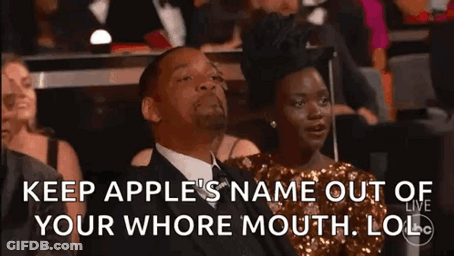 Keep Apple's Name Out Will Smith Oscars GIF