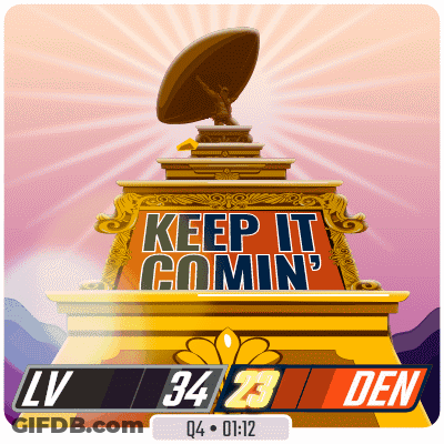 Keep It Comin Sign On Statue GIF