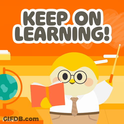 Keep On Learning Poster Bird Reading Book GIF