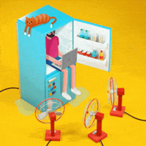 Keeping Cool Since Its Hot Day GIF