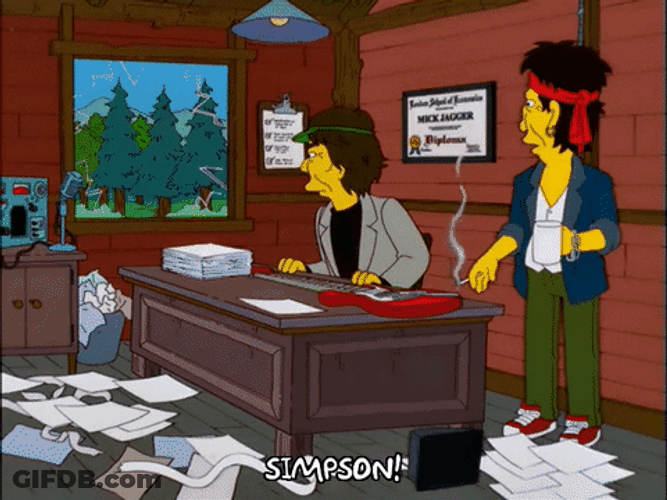 Keith Richards Cheering Parody The Simpsons GIF