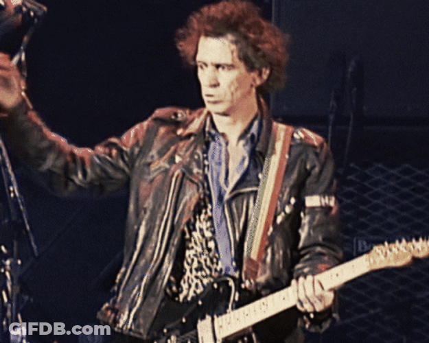 Keith Richards Emotional Chest Pump GIF