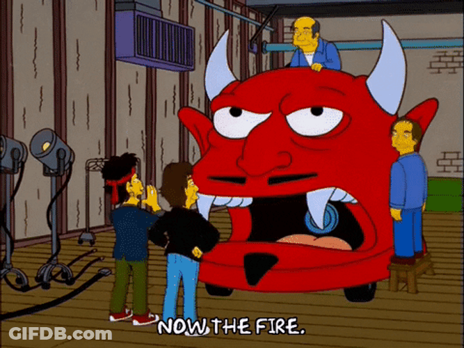 Keith Richards Fire Breathing Vehicle The Simpsons GIF