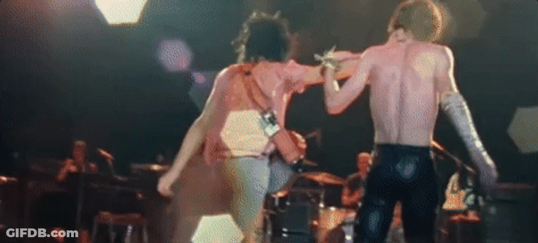 Keith Richards Mick Jagger Holding Hands GIF
