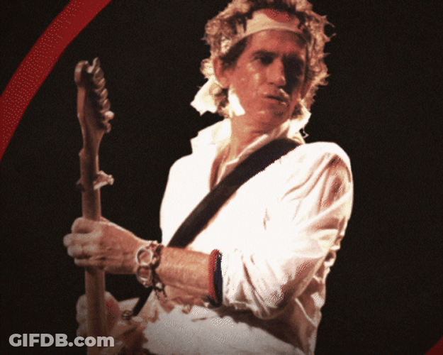 Keith Richards Playing Guitar Rolling Stones GIF