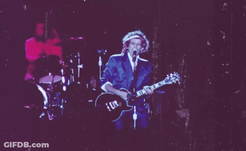Keith Richards Playing Guitar Rolling Stones Show GIF