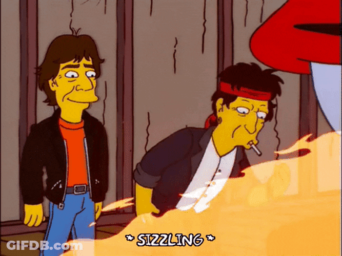 Keith Richards Sizzling Smoke The Simpsons GIF