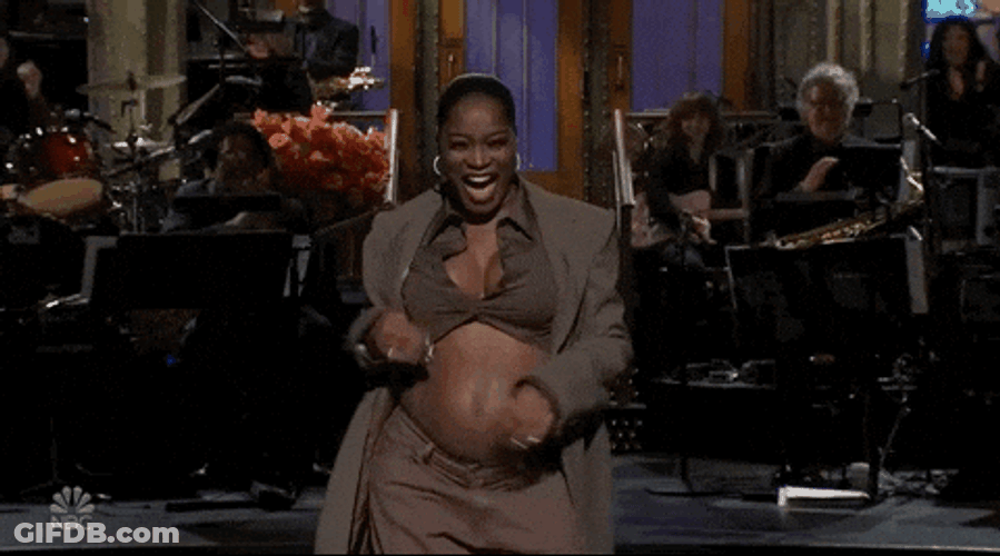 Keke Palmer Pregnant Belly Dancing Happily GIF