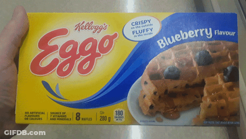 Kellogg's Blueberry Eggo Waffles Box GIF