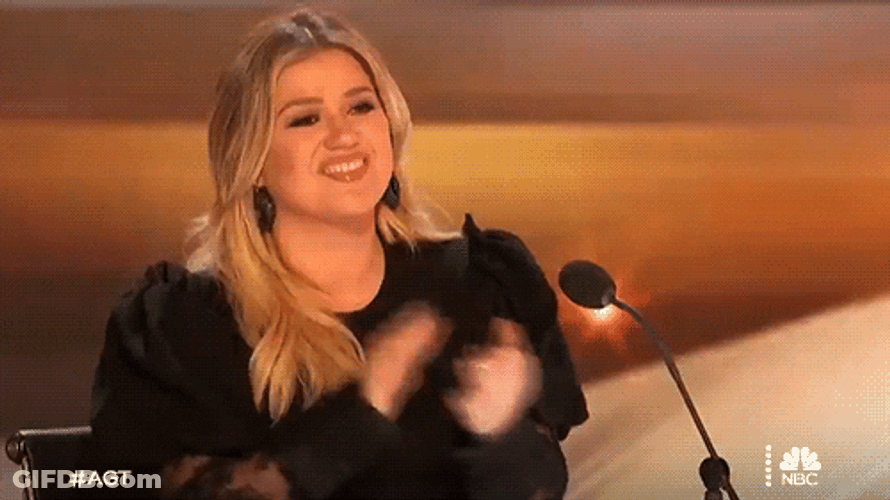 Kelly Clarkson Applauding Americas Got Talent GIF