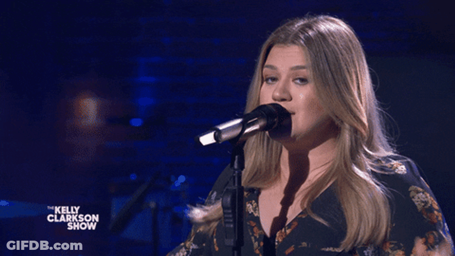 Kelly Clarkson Winky Face Performance GIF