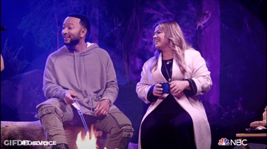 Kelly Clarkson With John Legend Singing GIF